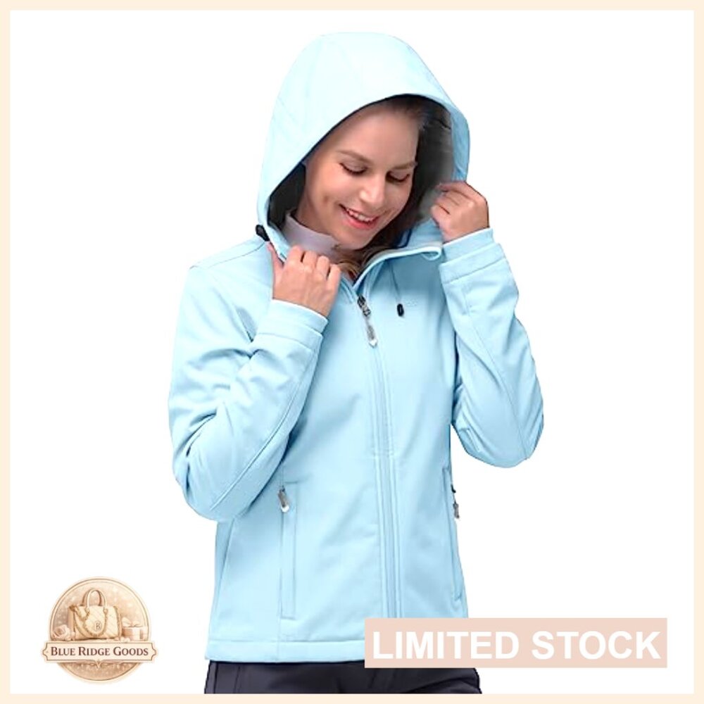 Fleece Lined Softshell Jacket Light Hooded Windpr… - image 2